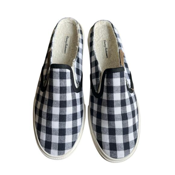 Tommy Bahama Mules Shoes Slides Women's Size 8 Blue White Gingham Check - Picture 5 of 8